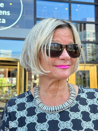 LULU-B BLACK & SILVER METALICA SLEEVE DRESS LULU-B