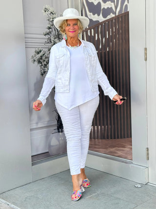 KEY WEST WHITE LINEN JACKET LULU-B