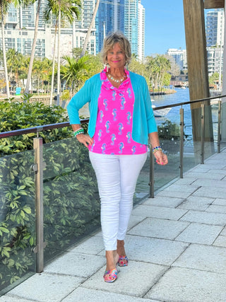 LULU B SEAHORSE BAY SLEEVELESS RUFFLE TOP LULU-B