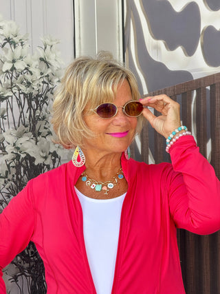 LULU-B NEW CORAL FULL ZIPPER JACKET LULU-B