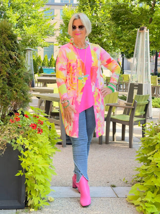 ETHYL PINK WATERFALL CARDIGAN ETHYL JEANS