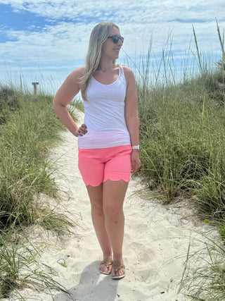 LULU-B CORAL SCALLOP SHORTS LULU-B