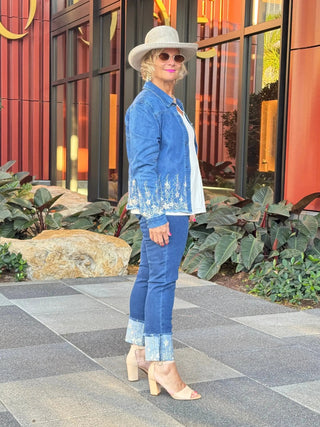 DENIM LACE FLOWER JACKET ETHYL JEANS