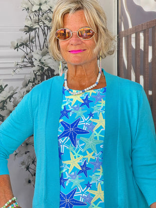 LULU B STARFISH SPLASH MIDI SHIFT MAXI DRESS LULU-B