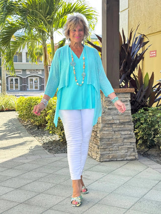 AQUA MESH RUFFLE WRAP LULU-B