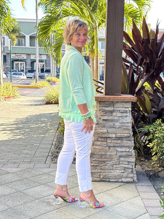 PEYTON CLEAR LIME SHRUG LULU-B