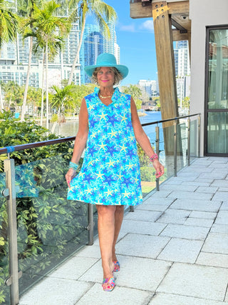 LULU B STARFISH SPLASH RUFFLE DRESS LULU-B