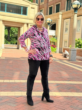 LULU-B PINK SIZZLE RUFFLE TOP LULU-B