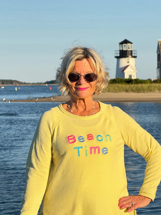 LULU-B YELLOW BEACH TIME SWEATER LULU-B