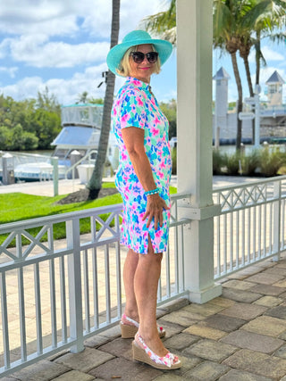 PINK PETALS SHORT SLEEVE DRESS LULU-B