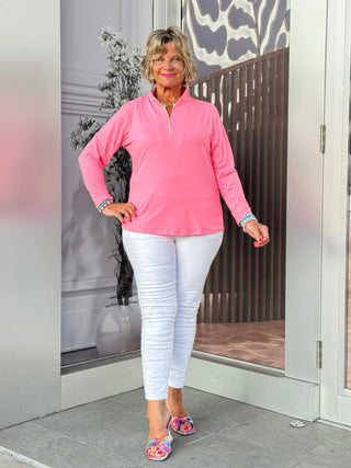 CORAL ZIPPER TOP - Cathys Place