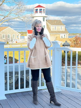 🐢 Cozy Turtle Camel Neck Poncho with Arm Holes Cathys Place