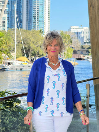 LULU B SHORELINE CHARM SLEEVELESS RUFFLE TOP LULU-B