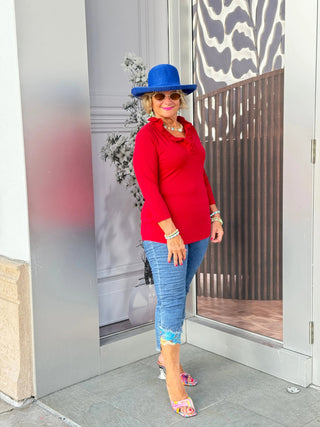 LULU-B CRIMSON RUFFLE TOP LULU-B