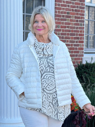 LULU-B IVORY FAUX FUR JACKET LULU-B
