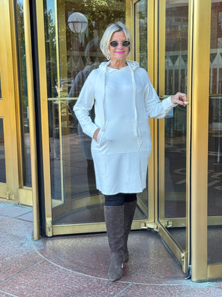 Lulu b kangaroo pocket pearl scuba dress LULU-B