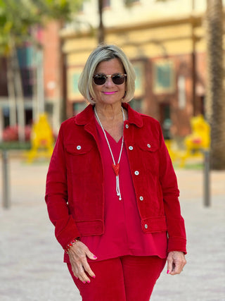 LULU-B RED VELOUR JACKET LULU-B