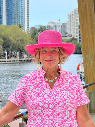 LULU B TROPIC PETALS MIDI SLEEVELESS 1/4 ZIP MAXI DRESS LULU-B