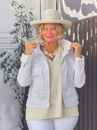 KEY WEST STONE SEERSUCKER JACKET LULU-B