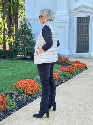 LULU-B SILVER SHORT PUFFER VEST LULU-B