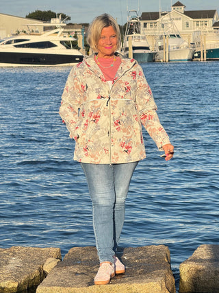 Women's New Englander® Floral Printed Rain Jacket CHARLES RIVER RAIN APPAREL