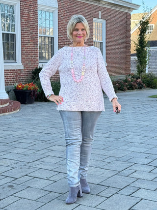 Women's Speckled Chenille Eyelash Sweater Cathys Place