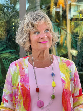 ETHYL PINK WATERCOLOR CARDIGAN ETHYL JEANS