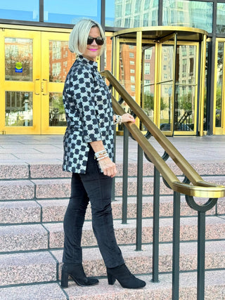 LULU-B BLACK & SILVER METALIC TUNIC LULU-B