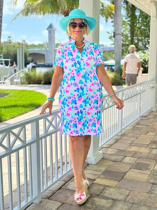 PINK PETALS SHORT SLEEVE DRESS LULU-B