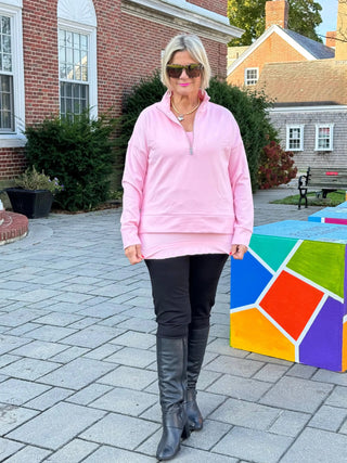 CLEAR PINK HALF ZIPPER LULU-B