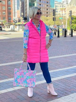 LULU-B HOT PINK PUFFER VEST LULU-B