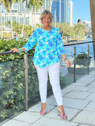 LULU B STARFISH SPLASH ASYMMETRIC TOP LULU-B