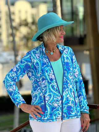 BLUE DREAMING HEARTS FULL ZIPPER LULU-B