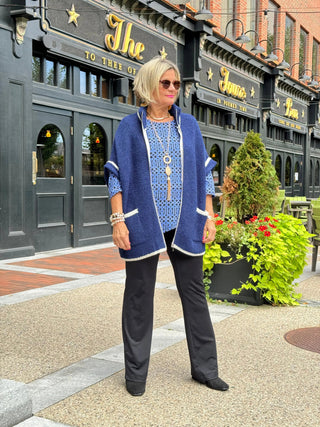 LULU-B SHADES OF BLUE ASYMMETRIC TOP LULU-B