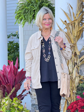 CREAM CORDUROY BUTTON JACKET Cathys Place