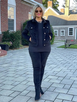 LULU-B BLACK VELOUR PANTS LULU-B