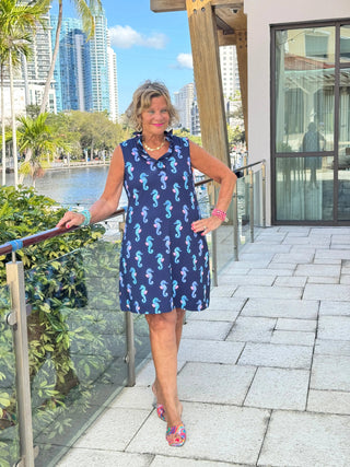 LULU B MIDNIGHT REEF RUFFLE DRESS LULU-B