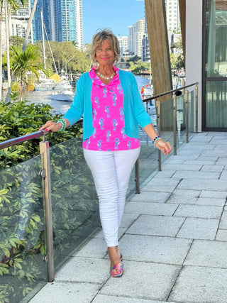 LULU B SEAHORSE BAY SLEEVELESS RUFFLE TOP LULU-B