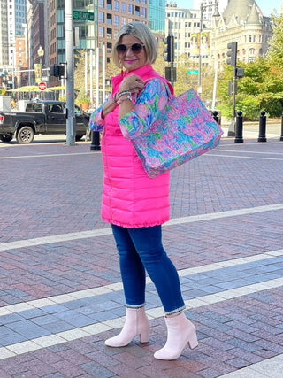 LULU-B HOT PINK PUFFER VEST LULU-B