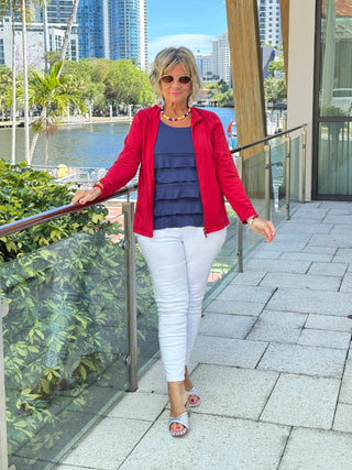 CRIMSON RED FULL ZIPPER LULU-B
