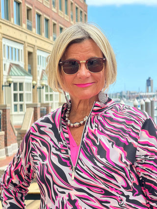 LULU-B SIZZLE PINK HALF ZIPPER TOP LULU-B