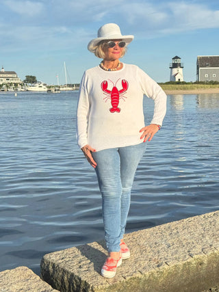 WHITE LOBSTER SWEATER LULU-B