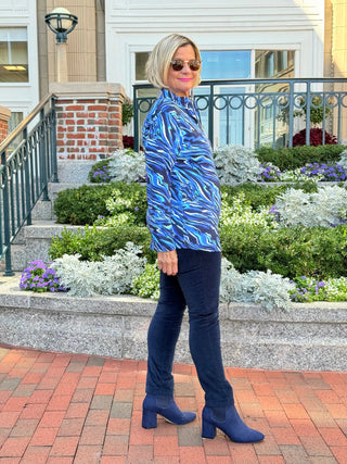 LULU-B SIZZLE BLUE HALF ZIPPER TOP LULU-B