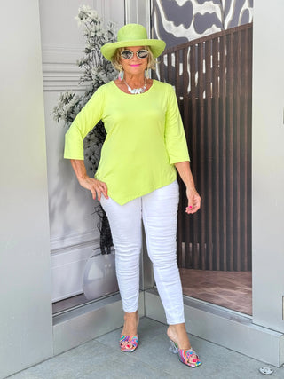 LULU-B LIME ASYMMETRIC TOP LULU-B