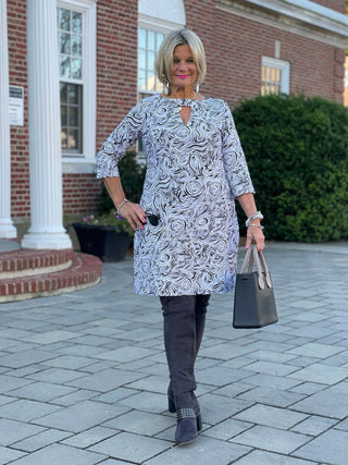 ELEGANT EXPRESSIONS KEYHOLE DRESS LULU-B