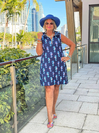 LULU B MIDNIGHT REEF ZIPPER SWING DRESS LULU-B