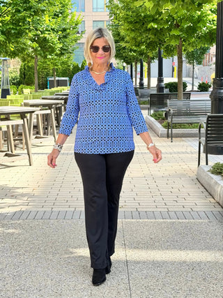 LULU-B SHADES OF BLUE RUFFLE TOP LULU-B