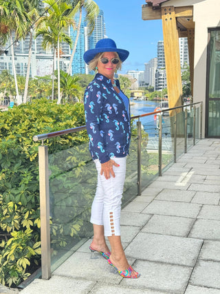 LULU B MIDNIGHT REEF FULL ZIPPER JACKET LULU-B