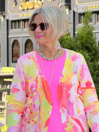 ETHYL PINK WATERFALL CARDIGAN ETHYL JEANS