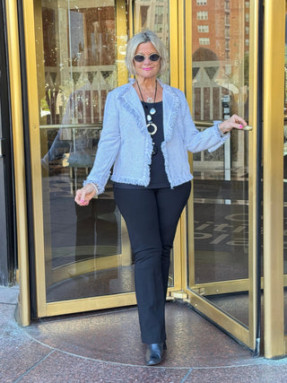 LULU-B CITY LIMIT CREAM FRINGE JACKET LULU-B